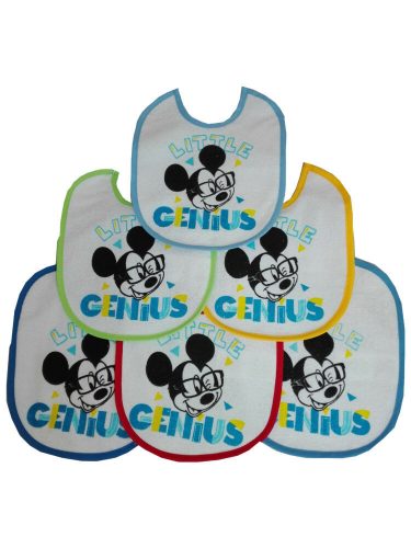 Mickey Mouse baby slabbetjes 6 stuks/pak - katoenen slabbetje - lichtblauw-middelblauw-donkerblauw-geel-rood-groen