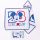 Mickey muis baby handdoek met capuchon - katoenen babyhanddoek - wit-donkerblauw