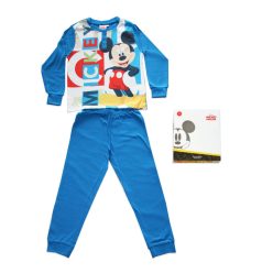   Lange dunne katoenen kinderpyjama - Mickey Mouse - Jersey - middelblauw - 122