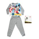 Lange dunne katoenen kinderpyjama - Mickey Mouse - Jersey - grijs - 122