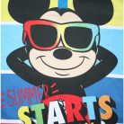 Lange dunne katoenen kinderpyjama - Mickey Mouse - Zomer met opdruk - Jersey - middelblauw - 110