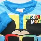Lange dunne katoenen kinderpyjama - Mickey Mouse - Zomer met opdruk - Jersey - middelblauw - 110