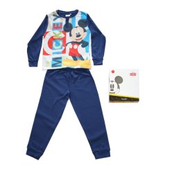   Lange dunne katoenen kinderpyjama - Mickey Mouse - Met opdruk - Jersey - donkerblauw - 98