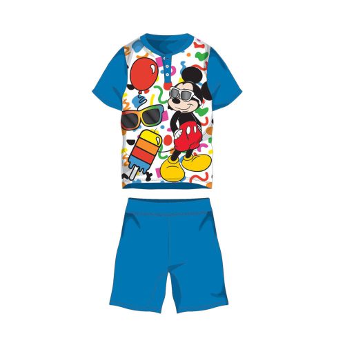 Zomerse korte mouwen kinder katoenen pyjama - Disney Mickey Mouse - middenblauw - 110