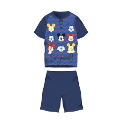   Zomerse korte mouwen kinder katoenen pyjama - Disney Mickey Mouse - Wees jezelf opdruk - donkerblauw - 116