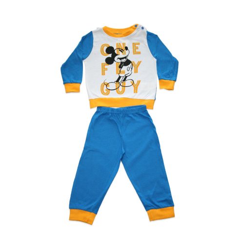 Lange dunne katoenen baby pyjama - Mickey Mouse - One fly guy print - Jersey - middelblauw - 92