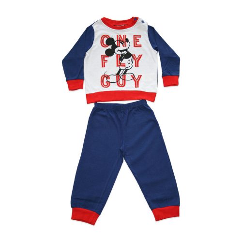 Lange dunne katoenen baby pyjama - Mickey Mouse - One fly guy print - Jersey - donkerblauw-rood - 98