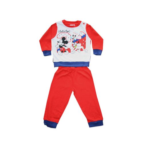 Lange dunne katoenen baby pyjama - Mickey Mouse - Jersey - rood - 92