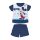 Zomerse korte mouwen katoenen baby pyjama - Disney Mickey Mouse - gestreept - donkerblauw - 86