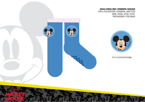Disney Mickey Mouse antislip warme winter sokken voor kinderen - sherpa sokken - donkerblauw