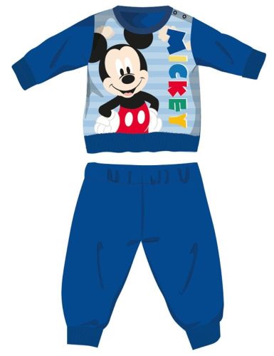 Disney Mickey Mouse winter dikke baby pyjama - katoenen flanellen pyjama - middelblauw - 80