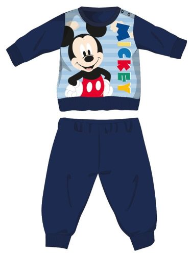 Disney Mickey Mouse winter dikke baby pyjama - katoenen flanellen pyjama - donkerblauw - 92