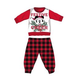   Disney Mickey Mouse winter dikke kerstbaby pyjama - katoenen flanellen pyjama - rood-zwart - 92