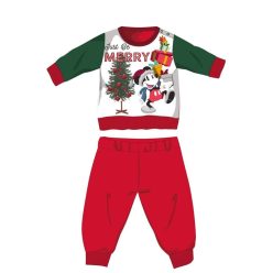   Disney Mickey Mouse winter dikke kerstbaby pyjama - katoenen flanellen pyjama - rood-groen - 86