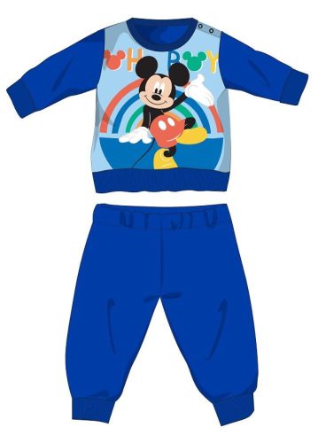 Disney Mickey Mouse baby fleece pyjama - winter dikke pyjama - middelblauw - 80