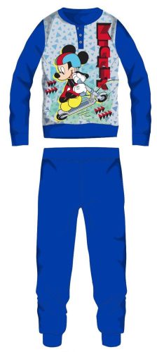 Disney Mickey Mouse winter dikke kinderpyjama - katoenen flanellen pyjama - middelblauw - 104