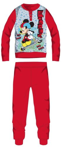 Disney Mickey Mouse winter dikke kinderpyjama - katoenen flanellen pyjama - rood - 104