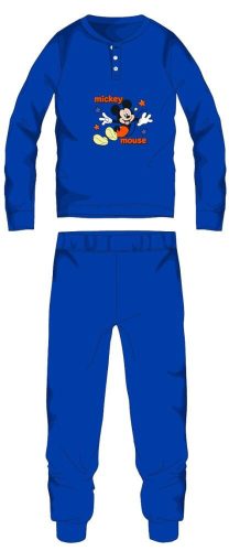 Disney Mickey Mouse katoenen flanellen pyjama - dikke winter pyjama voor kinderen - middelblauw - 116
