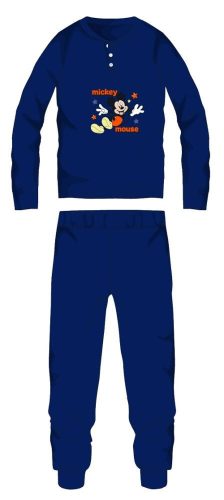 Disney Mickey Mouse katoenen flanellen pyjama - dikke winter pyjama voor kinderen - donkerblauw - 110