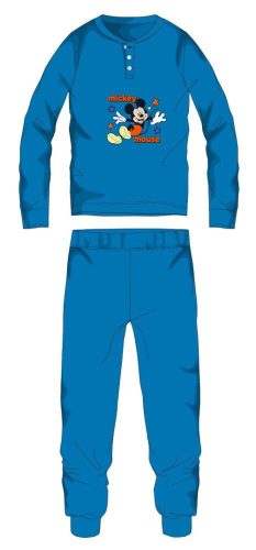 Disney Mickey Mouse katoenen flanellen pyjama - dikke winter pyjama voor kinderen - lichtblauw - 110