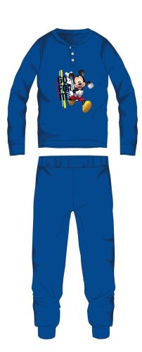 Disney Mickey Mouse winter katoenen kinderpyjama - interlock pyjama - middelblauw - 98