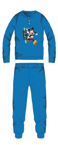 Disney Mickey Mouse winter katoenen kinderpyjama - interlock pyjama - lichtblauw - 116