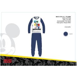   Disney Mickey Mouse kinderjersey pyjama - katoenen pyjama - donkerblauw