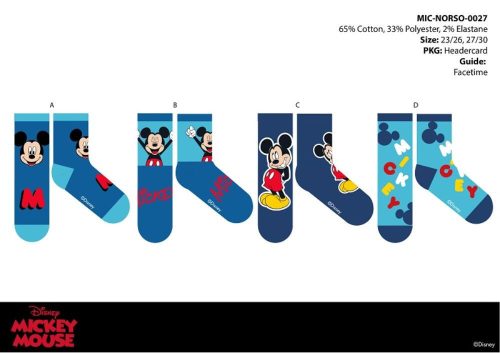 Disney Mickey Mouse kinder katoenen normale sokken - 4 paar/pak