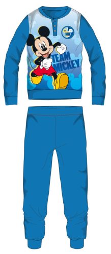 Disney Mickey Mouse fleece pyjama - dikke winter pyjama voor kinderen - lichtblauw - 104