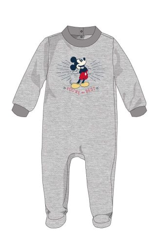 Disney Mickey Mouse baby velour romper - grijs - voor baby's van 0-1 maand