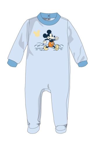 Disney Mickey Mouse baby velour romper - lichtblauw - voor baby's van 0-1 maand