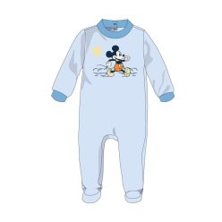   Disney Mickey Mouse baby velour romper - lichtblauw - voor baby's van 1-3 maanden