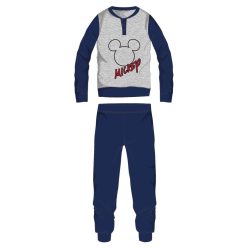   Disney Mickey Mouse heren dunne katoenen pyjama - jersey pyjama - lichtgrijs-donkerblauw - L