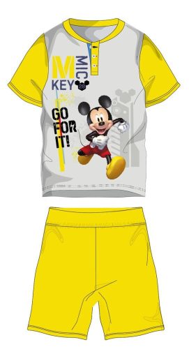 Disney Mickey Mouse zomer korte mouw kinderpyjama - katoenen jersey pyjama - geel - 104
