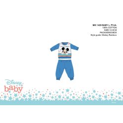  Disney Mickey Mouse baby pyjama - jersey katoenen pyjama - middelblauw - 80