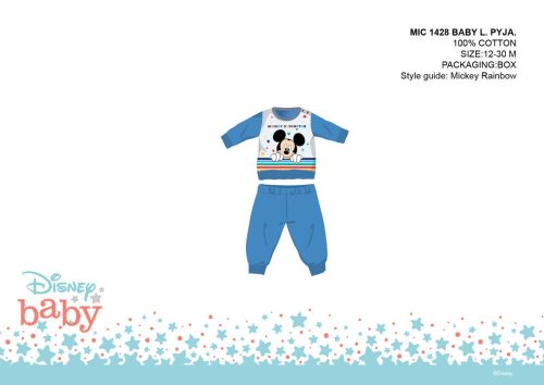 Disney Mickey Mouse baby pyjama - jersey katoenen pyjama - middelblauw - 98