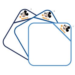   Disney Mickey muis geborduurde babyhanddoek met capuchon - 70 x 70 cm - middelblauw