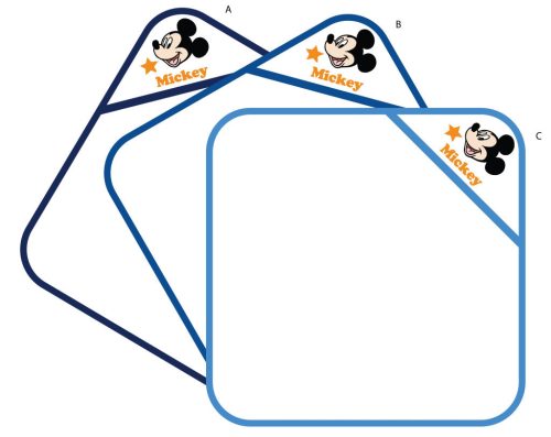 Disney Mickey muis geborduurde babyhanddoek met capuchon - 70 x 70 cm - lichtblauw