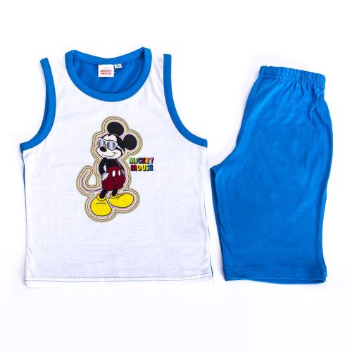 Mickey Mouse jongens katoenen zomer set - T-shirt-korte broek set - middelblauw - 110