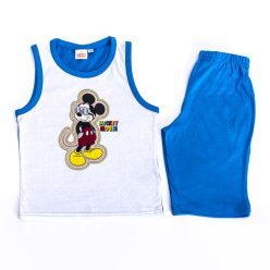   Mickey Mouse jongens katoenen zomer set - T-shirt-korte broek set - middelblauw - 128