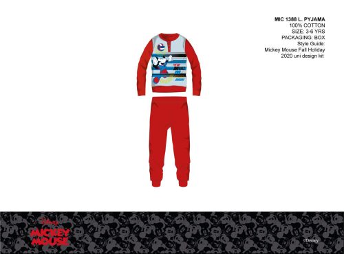 Disney Mickey Mouse dunne katoenen kinderpyjama - jersey pyjama - rood - 110