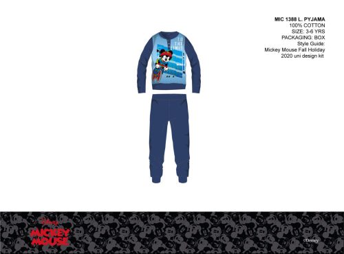 Disney Mickey Mouse dunne katoenen kinderpyjama - jersey pyjama - donkerblauw - 110