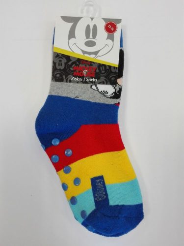 Antislip kinderbeenwarmers - Mickey Mouse - volledig pluche - middelblauw - 27-30