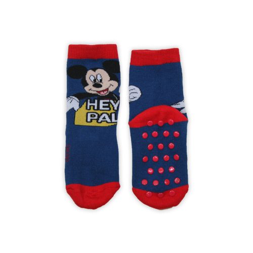 Antislip kinderbeenwarmers - Mickey Mouse - volledig pluche - donkerblauw - 23-26