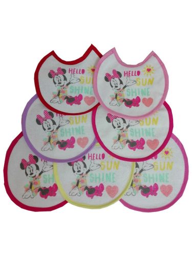 Minnie Mouse baby slabbetjes 7 stuks/pak - katoenen slabbetje - lichtroze-roze-donkerroze-roze-rood-paars-geel