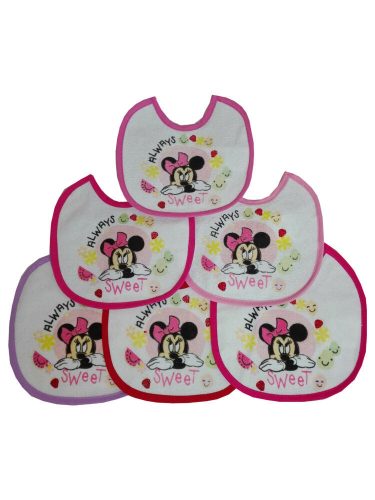 Minnie Mouse baby slabbetjes 6 stuks/pak - katoenen slabbetje - lichtroze-roze-donkerroze-roze-rood-paars