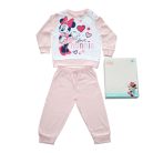 Lange dunne katoenen baby pyjama - hartjes Minnie Mouse - Jersey - lichtroze - 98