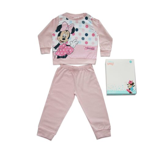 Lange dunne katoenen baby pyjama - gestippelde Minnie Mouse - Jersey - lichtroze - 92