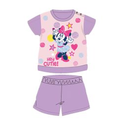  Zomerse korte mouwen katoenen baby pyjama - Disney Minnie Mouse - gestippeld - lichtpaars - 92