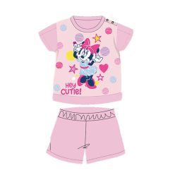   Zomerse korte mouwen katoenen baby pyjama - Disney Minnie Mouse - gestippeld - lichtroze - 92